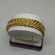 10mm wide centipede chain bracelet 24k gold plated
