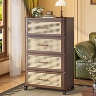 【HOHO Home Mall】Drawer Storage Cabinet No Installation Needed Living Room Snack Cabinet Bedroom Floo