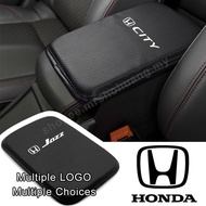 Honda Car Armrest Pad For Honda City Jazz Beat Civic Accord HRV CRV Accessories Carbon Fiber Auto Center Console Storage Cushion Protector