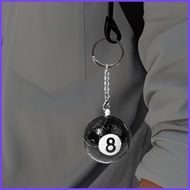 Black 8 Ball Keychain 3D Design Stereo Billiard Keychain Creative Black 8 Ball Design Key Chain Char