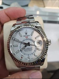 【已交流】勞力士 天行者 326934 白金 ROLEX 沙羅裝置 年曆錶 兩地時區 白色面盤 Oyster Perpetual Sky-Dweller