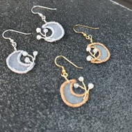 【月芽】316L醫療鋼刺繡串珠耳環(兩色可選)