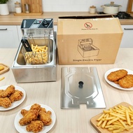 Commercial Electric Deep Fryer Stainless Steel 6L Single Tank 2500W Heavy Duty Countertop Fryer (NCB