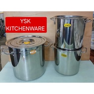 Stock Pot Stainless Steel with Lid ( 25cm & 30cm ) Periuk Masak 25cm & 30cm