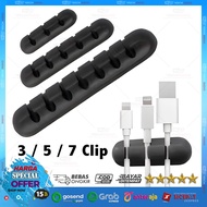 Cable Organizer Cable Holder/ Cable Clip/ | 3 Slots 5 Slots 7 Slots Premium Silicone For Laptop Char