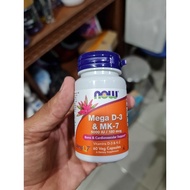 Now Foods Mega D3 MK7 5000 iu 180 mcg Vitamin D3 D 3 K2 MK7 60 Caps