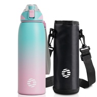 FJbottle 1L vacuum insulated sports bottle with wide mouth, easy to clean, stylish for kids and adul