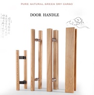 wjhh Modern Natural Wood Frame Door Pull Handle For 8-10mm Glass Door and 40-45mm Wood Door Entry Do