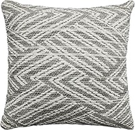 Riverbrook Home Zippered Cushion Cover Pillow with Removable Soft Angel Hair Filler, Jordan Putty - Grey, 20 x 20-Inch