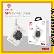Earldom PD45 Mini Camera Power Bank With Dual Cable iP & TypeC PD 22.5W Fast Charging 10000mAh Power