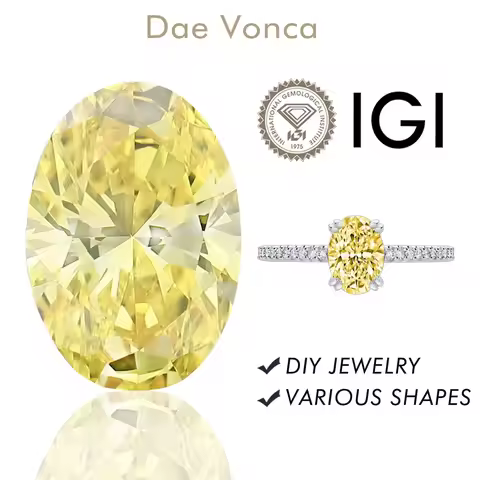 Yellow Oval Cut Lab Created Diamond 0.5-4.0ct HPHT/CVD Loose Diamond VS1/VS2 IGI Certificate Diamond