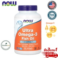 Now Foods Fish Oil Ultra Omega 3 โอเมก้า 3 | Ultra Omega-3 Fish Oil [Softgels]180 Capsules