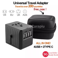 [30W Super Fast Charging] Universal Travel Adapter 4USB+2Type-C, Universal International Power Plug
