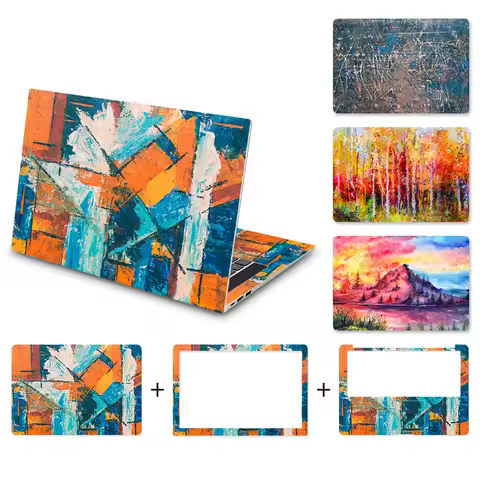 DIY Abstract Style Laptop Skin Oil Painting Sticker Decorative Notebook Protective Film For Dell/ASU