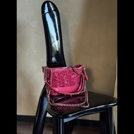 Chanel 紅色毛呢流浪包 小號