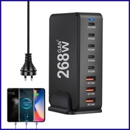 Usb C Charger Block 8 Ports Fast Charge Station 268W Fast USB C PD Charger for Home Office Travel Ph