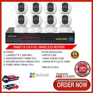 Paket EZVIZ TY 1IP Camera NVR Hikvision 8CH Rotasi 2 Way Audio CCTV Wireless Wifi