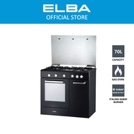 ELBA Gas Cooker with Gas Oven EGC-C9703G(BK) / EGC-C9704G(BK) - Safety Valve - Black (70L)