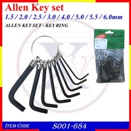 (8PCS mm) ALLEN KEY SET - KEY RING - S001-684