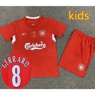 Throwback Jersey 04 05 Liv-erpool Retro Kids kit Home GERRARD ALONSO Children Soccer Jersey
