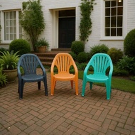 Kursi Santai Plastik Motif Rotan Kursi Teras Rumah Kursi Berlengan Furniture