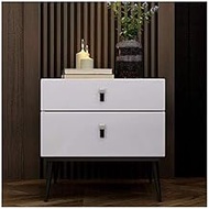 Nightstand Simple Bedside Table for Bedroom Office Bedside Table Wrought Iron Paint Cabinet Bedroom Locker Dark Gray Post Bedside Table Environmental Protection Furniture (Color : White) Comfortable