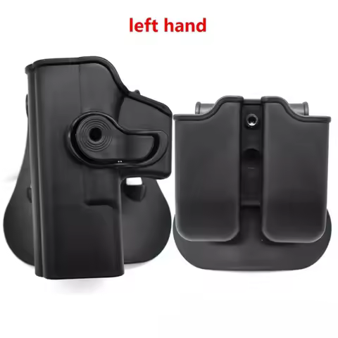 IMI Gun Holster Defense Retention Tactical Gun Holster for GL 17 gen 1- 4 9mm Double Magazine Pouch