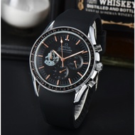 Omega OMEGA Speedmaster Series Quartz Movement Snoopy Men's Watch Rui Watch 42mm Stainless Steel Dial Stainless Steel Case Nylon Strap