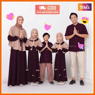 Sarimbit Keluarga 2023 Lebaran Nibras Daania Burgundy Gamis Nibras