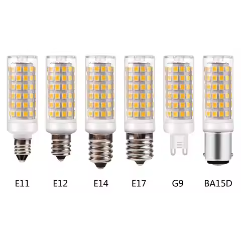 LED Light Replace Bulb Unique G9 E11 E12 E14 E17 BA15D 9W DC 110V 220V 2835 Dimmable Ceramic Light B