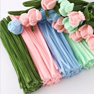 100pcs/set Pipe Cleaner Fuzzy Wire DIY Flower Encrypted Stick Twisting Bar Bouquet Chenille Stem Cra