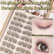 48pcs High Volume, 0.07mm Thick, C-Curl Glue-Free Self-Adhesive False Lashes, Natural Kpop-Style Car