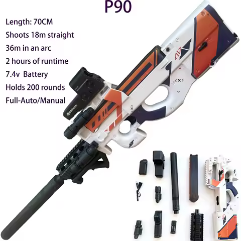 The Perfect Gift P90 Full Auto Gel Blasters Big Size Long Range Gel Ball Blaster Gun Toys for Outdoo