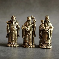 9/复古纯黄铜办公桌面车载小摆件福禄寿财神古铜随身工艺礼品摆饰手-oo26 X7WX9/Retro Pure Brass Office Desktop and Car-Mounted Small Or