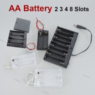 AA cells transparent black 2xAA 3xAA 4XAA 8AA Power Storage Case Box Holder Leads for diy repair too
