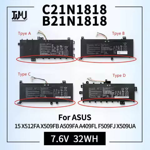 32Wh Laptop Battery For ASUS C21N1818 B21N1818 B21N1818-1 B21N1818-2 B21N1818-3 15 X512FA X509FB A50