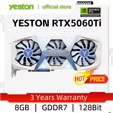 NVIDIA Yeston GeForce RTX 5060Ti 8GB GDDR7 Graphics Card Gaming PC GPU (28Gbps,PCI-E 5.0, GB206, HDM