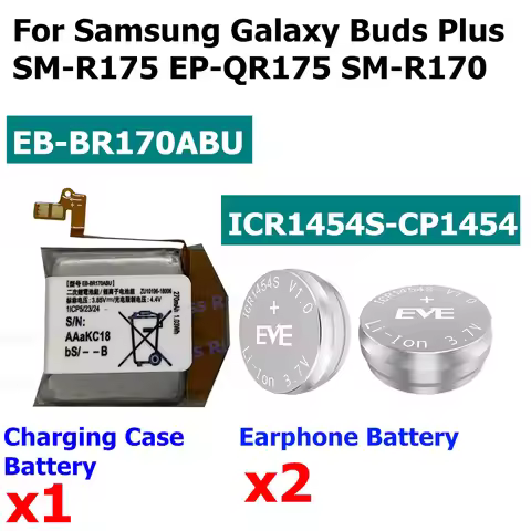 New EB-BR170ABU 42mm 270mAh Battery For Samsung Galaxy Buds+/Buds Plus SM-R175 EP-QR175 SM-R170 Earp