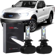 สำหรับ Ford Ranger 2019 2020รถกระบะ-หลอดไฟคู่ไฟหน้า LED ไฟสูง6000K สีขาวเปลี่ยนฮาโลเจน