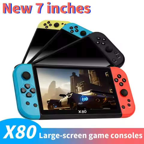 X80 Handheld game Player 7 inch Quad-Core 16G ROM 10 major simulators Built-in 1000+ games PS1/PSP H