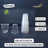 Starindo 12 Oz Flat Plain Plastic Cup 5 Grams
