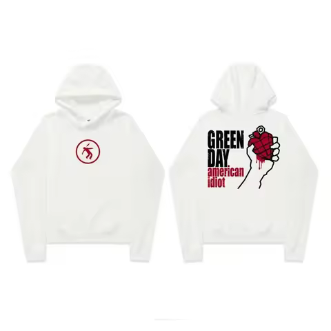 Greenday Hoodie Unisex Pure Cotton Fashion Trend Rock Print Top Trend Loose Base Ins Metal Band 2024