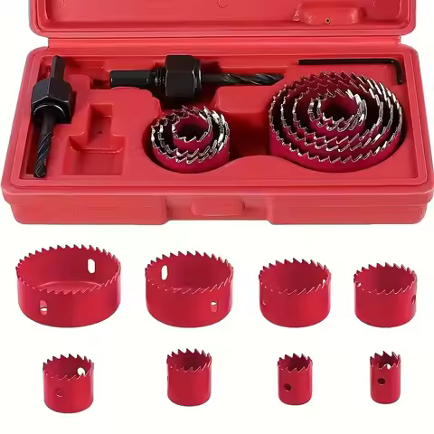 11pcs Hole Saw Set Hole Saw Kit With 8Pcs Saw Blades Hole Saw Mandrels Hex Key Ideal For Soft Wood B