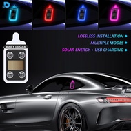 DIGIFOUNDER Solar Powered Car Triangle Window Neon Atmosphere Light Baby in Car Feeding Bottle Shape