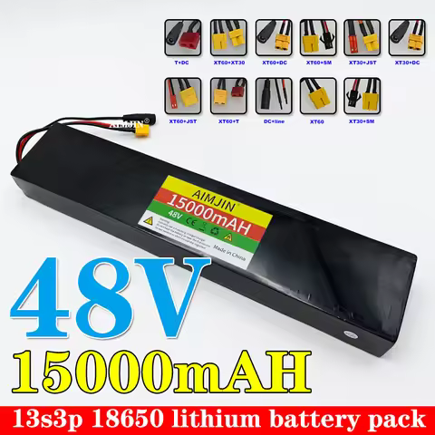 13S3P Battery Pack Suitable for 500W 700W Electric scooter 48V Battery 15000mAh Rechargeable Lithium