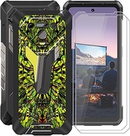 Shockproof Phone Case for Ulefone Armor 34 Pro (6.95") + 2 Pack Tempered Glass Protective Film, Slim