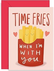Old English Co. Time Fries Romantic Card for Boyfriend, Girlfriend, Husband, Wife - French Fries Val