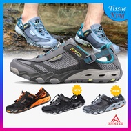 [ HUMTTO | M'sia ]Leather Waterproof Hiking Shoes Fishing Shoes Hiking Shoes Men Waterproof Kasut Hi