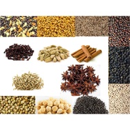 Buah Pelaga , Kayu manis , Bunga Cengkih,Jintan manis,Bunga Lawang,Halba campur,Halba,Lada putih,Lad