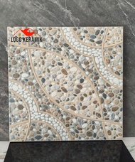 Keramik Lantai Kasar Teras Motif Timbul Batu Alam 40x40 Riogrande Grey